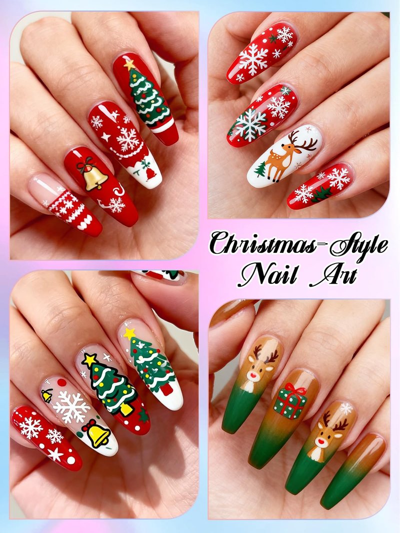EBANKU 36 Colors Nail Art Pens Set, Christmas Nail Polish Pens Quick-Drying Nail Art Markers Acrylic Paint Nail Point Graffiti Dotting Liner Pen No Squeeze Needed