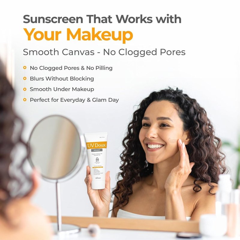 Mineral Sunscreen SPF 50 - Tinted, Oil-Free & Water Resistant | Zinc & Iron Oxide for Sensitive Skin | 1.7oz Pack of 2