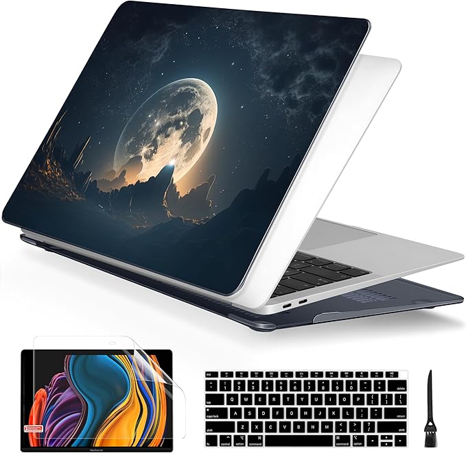 Batianda LumiArt Case for MacBook Air 13" M1 Chip, Moon in Sky