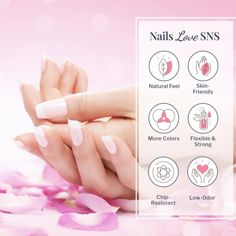 SNS Nail Dip Powder & Base Coat Nail Polish, Dip Powder Starter Kit (Hot Pink & Red) - Includes Foundation Powder, Dip Activator & Top Coat, Replacement Brush, Wood Pusher, Nail File & French Dip Mold
