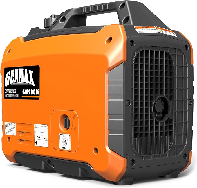 GENMAX Portable Generator, 2000W Ultra Quiet Gas Engine, EPA Compliant, Eco Mode Function, Ultra Light, Suitable for Backup Home and Camping(GM2000i)