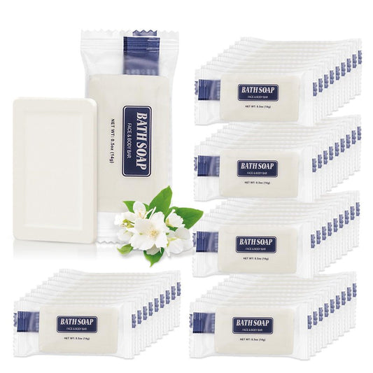 SLequipo Bulk Bar Soap, 120 Pack Mini Soap Bars Bulk Individually Wrapped, 0.5 oz Travel Soap Small Hotel Soaps Travel Size Toiletries for Hotel Bathroom