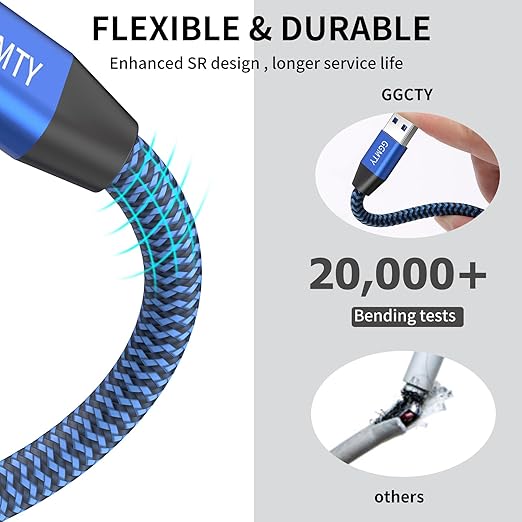 USB to USB Cable 15FT,Durable Braidedfor USB 3.0 Male to Male Type A to Type A Cable Data Transfer Compatible with Hard Drive, Laptop, DVD Player, TV, USB 3.0 Hub, Monitor, Camera, Set Up Box and More