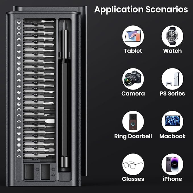 38-in-1 Precision Screwdriver Set, Mini Professional Tiny Repair Tool Kit for Phone, Computer, Watch, Laptop, PS5, Xbox,Switch,Macbook, Ring Doorbell, Eyeglass, Electronic, Gifts Gadgets for Men