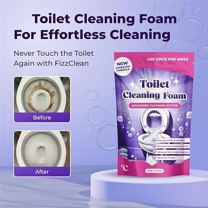 Fizzclean Toilet Cleaner, Fizzclean Toilet Cleaning Foam, Foam For Sparkling Clean, Touch Free Foaming Cleaning Powder (2)