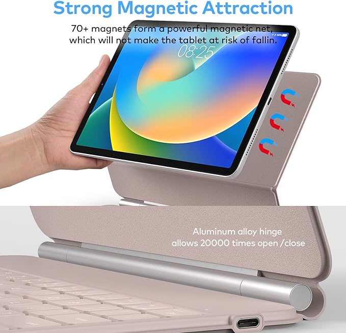runelk Keyboard Case for iPad 10th Generation 2022 & 11th (A16, 2025) – Magic-Style Keyboard with Multi-Touch Trackpad – Floating Cantilever Stand – Magnetic Case for iPad 10.9 inch 10th / 11th Gen.