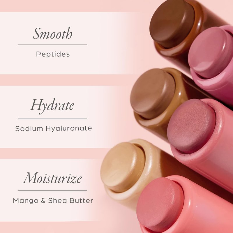 PÜR MINERALS Silky Tint Creamy Multitasking Bronzer Stick with Peptides, Bronze Babe - Bronzing Stick with Natural, Healthy-Looking Glow & Ultra-Creamy Finish - Professional Makeup