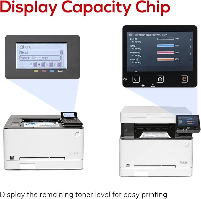 Jeostarky Remanufactured for Canon 055 055H with Display Capacity Chip Replacement for Canon 055 Toner Cartridge Set for Canon Color ImageClass MF743Cdw MF741Cdw MF745Cdw MF746Cdw Printer (4 Pack)