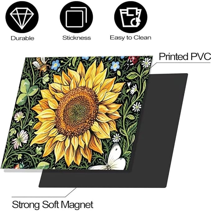 Sunflower Dishwasher Decorative Cover, Home Kitchen Dishwasher Decal Floral Refrigerator Cover Decals, Ordinary 23"x17"INCH