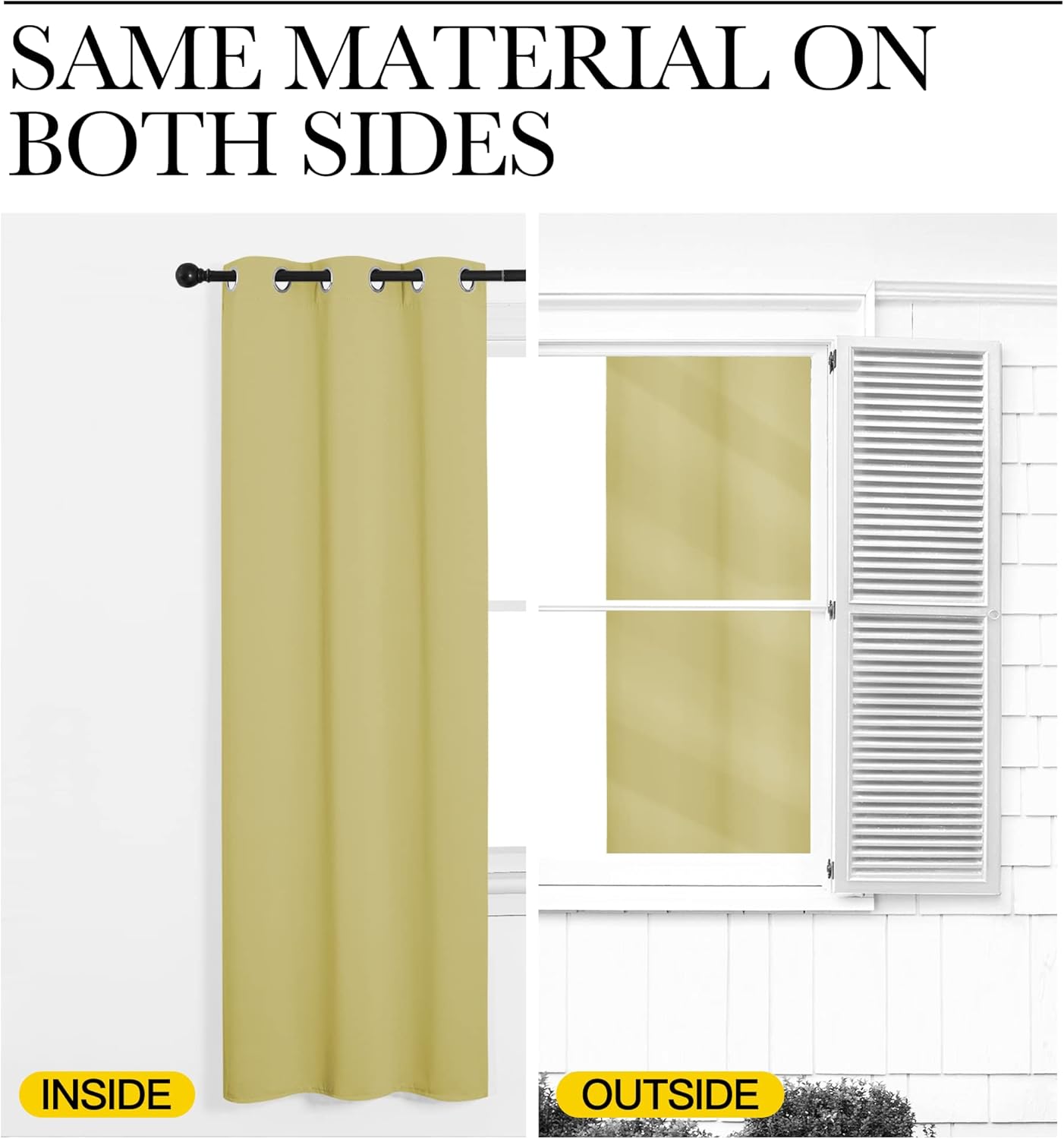 NICETOWN Blackout Window Curtain Panels - Thermal Insulated Grommet Drapes | Paler Yellow, 29x45 Inch (1 Pair)