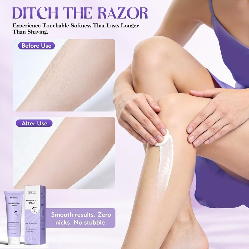 Gentle Hair Removal Cream for Sensitive Skin - Ideal for Legs, Arms & Bikini Area | Includes Spatula Applicator, 1 Count