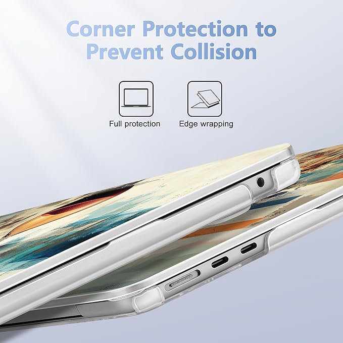 Lepeoac Case for 2026/2025/2024/2023 MacBook Air 15-inch Laptop Release M5 A3448 /M4 A3241 /M3 A3114 /M2 A2941, Stylish Protective Hard Shell Cover for MacBook Air 15.3 inch, Brain & Hourglass