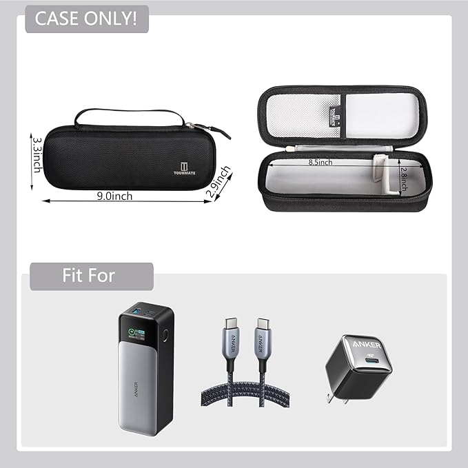 Tourmate Hard Storage Case for Anker 737 Power Bank (PowerCore 24K) / 715 Charger (Nano II 65W) Combo,Travel Case for Prime Power Bank 20,100mAh—27,650mAh（Case Only）(Black Case Only)