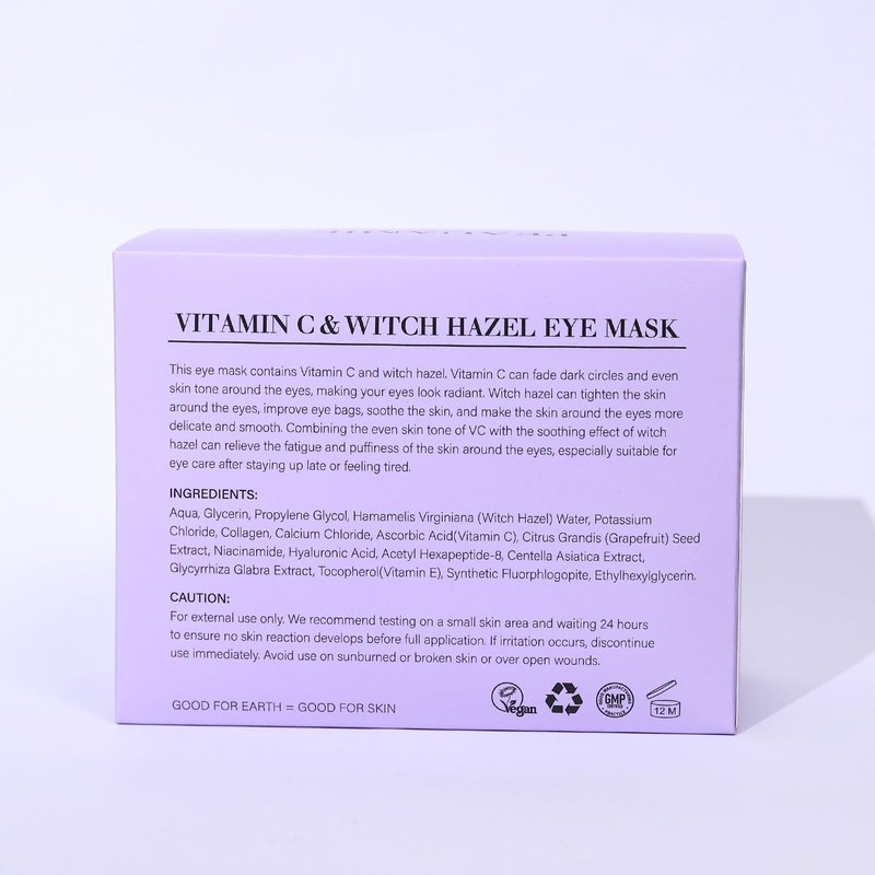 PEAUAMIE Under Eye Patches with Vitamin C and Witch Hazel Eye Mask for Dark Circles and Puffiness,Face Mask Skin Care Products 30 Pairs