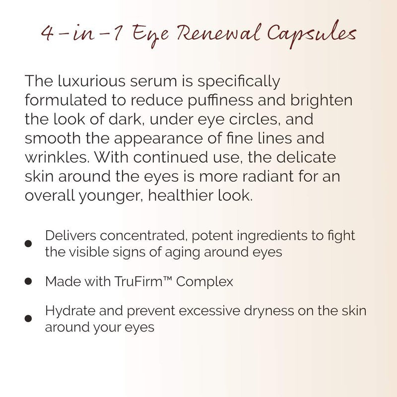 Crepe Erase 4-in-1 Line Smoothing Capsules - Anti-Aging Face & Eye Serum with Hyaluronic Acid | 30 Count