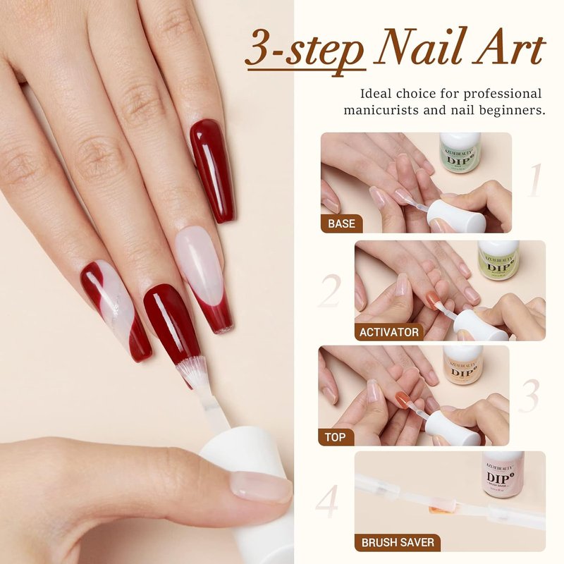 Clear Dip Powder for Nails - Essential Transparent Dipping Build Powder + Dip Powder Liquid Set 15ml/0.5oz