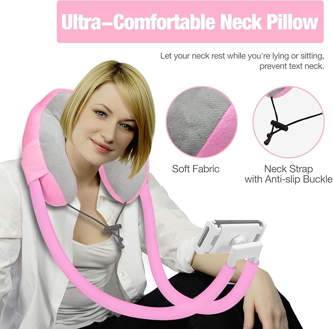 MoKo Neck Phone Holder, Lazy Gooseneck Phone Pillow Holder Bracket, 360°Rotate Phone Tablet Stand for 5.5-11" Device, fits iPhone 17/17 Air/17 Pro/17 Pro Max, iPhone 16/Pro/Pro Max/Plus, iPhone 15/Pro