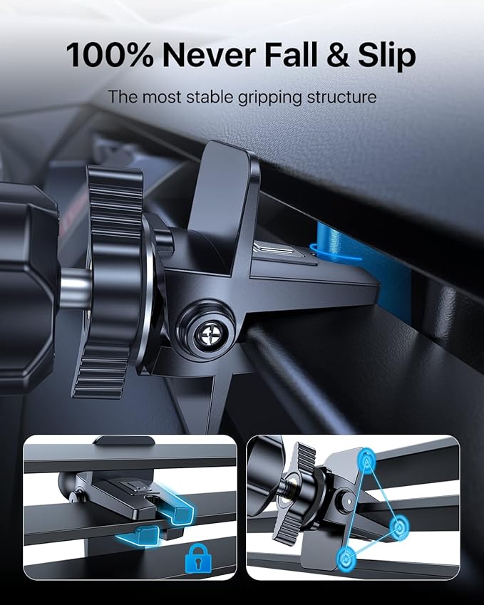 andobil 2026 Upgraded Car Phone Holder Mount, Military-Grade Phone Holders for Your Car Vent Ultra-Stable Metal Clip Universal 360° Cell Phone Car Mount for iPhone 17 Pro Max 16/15/14/13/12/ Samsung