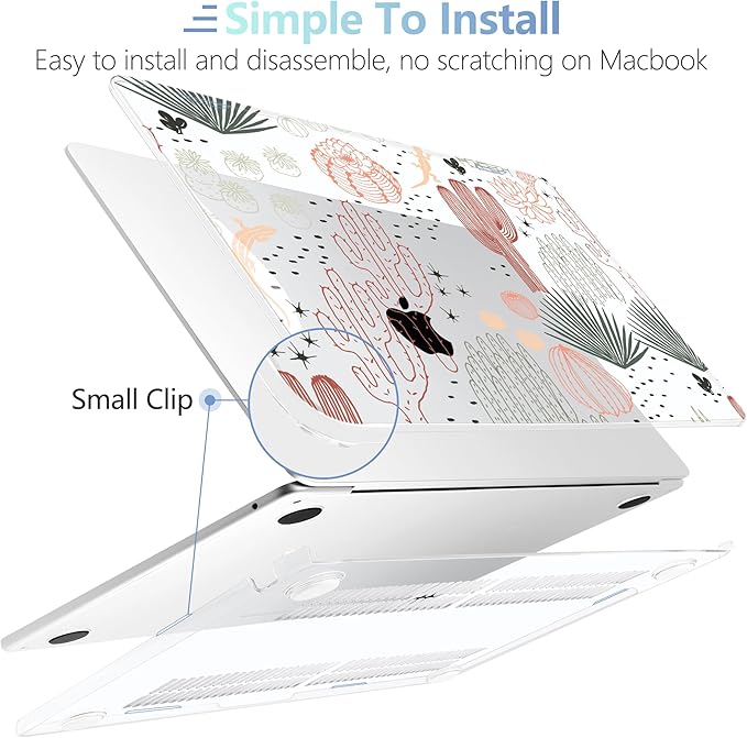 MEEgoodo for M5/M4/M3/M2 MacBook Air 15 inch Case 2026 2025 2024 2023, Case Fit Model (A3448/A3241/A3114/A2941) for MacBook Air 15.3 inch, Cacti