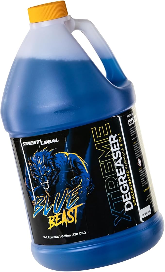 Street Legal Blue Beast Xtreme Degreaser – Heavy-Duty Concentrated Industrial Cleaner & Engine Degreaser, Fast-Acting Formula,4 Gallons