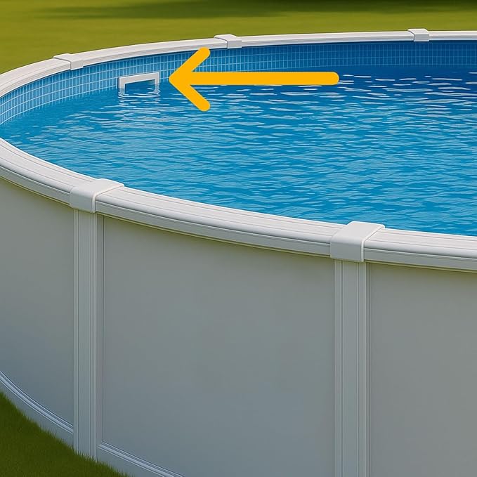 Rx Clear Heavy Duty Wide-Mouth Complete Thru-Wall Skimmer Kit for Above-Ground Swimming Pool | Made of Non-Corrosive Abs Plastic | Chemical Resistant | White