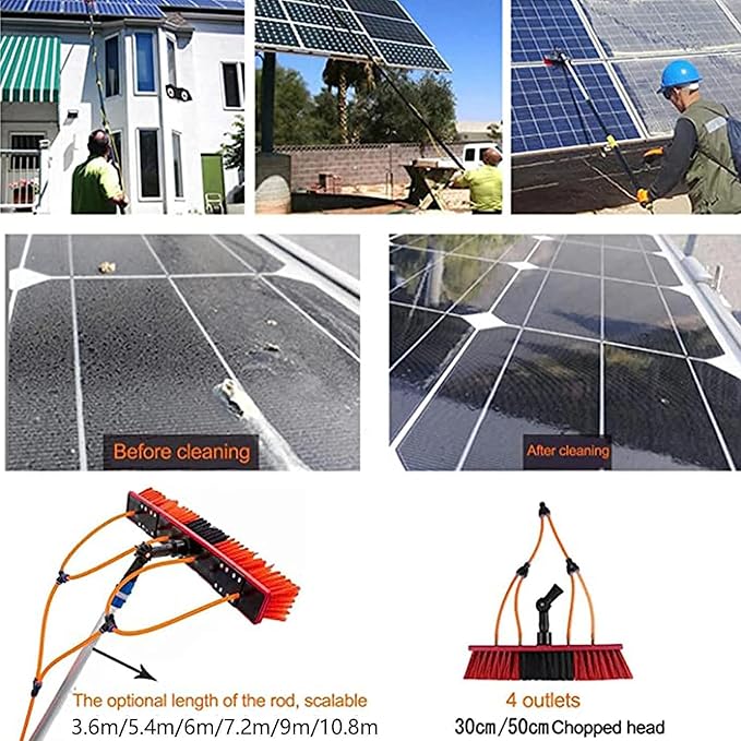 Water Fed Pole Kit,Window Cleaning Water Fed Poles Roof Cleaning Tools,Aluminum Outdoor Window Cleaner Hose,Cleaning Tool for Window Glass Extendable Cleaner Conservatory,9m/30FT
