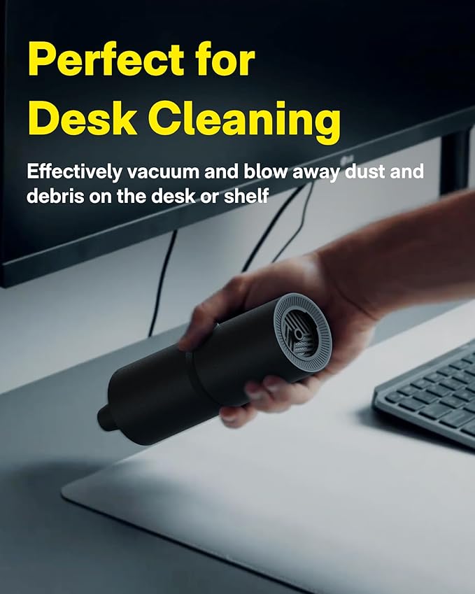 HOTO Handheld Vacuum Cleaner Cordless, Mini Vacuum Cleaner with 15000Pa Suction Power, Compressed Electric Air Duster Air Blower for Desk, PC Setup, Keyboard, Coffee Station Grounds