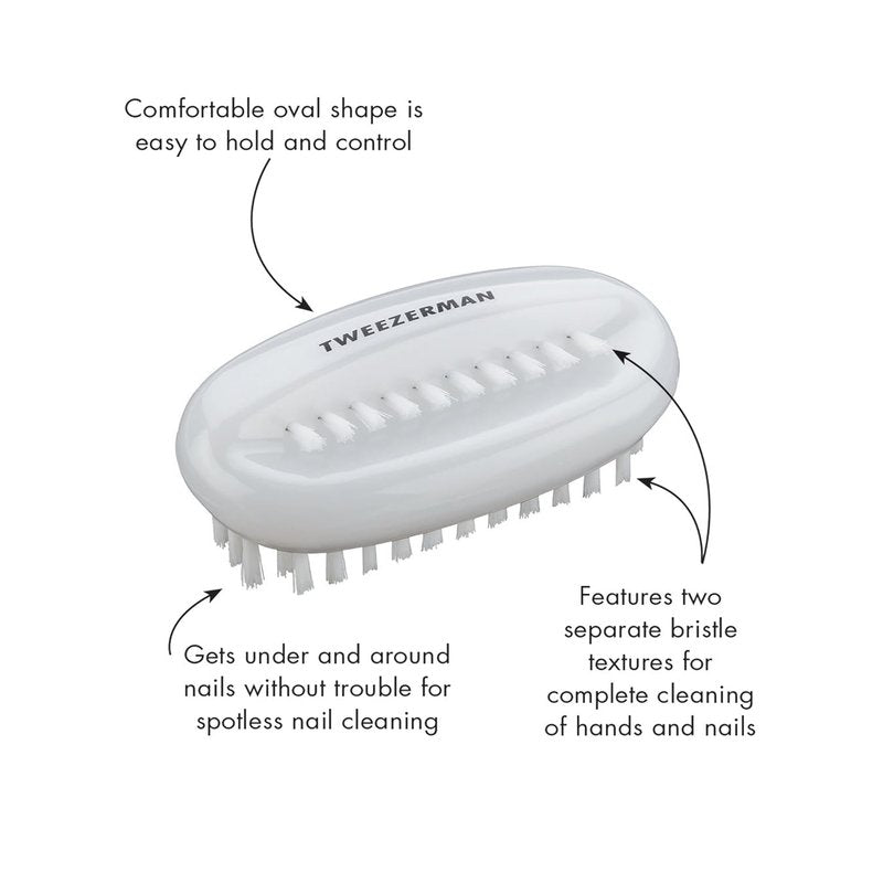 Tweezerman Dual Surface Nail Brush Set - Effective Cleaning Tool | Pack of 2
