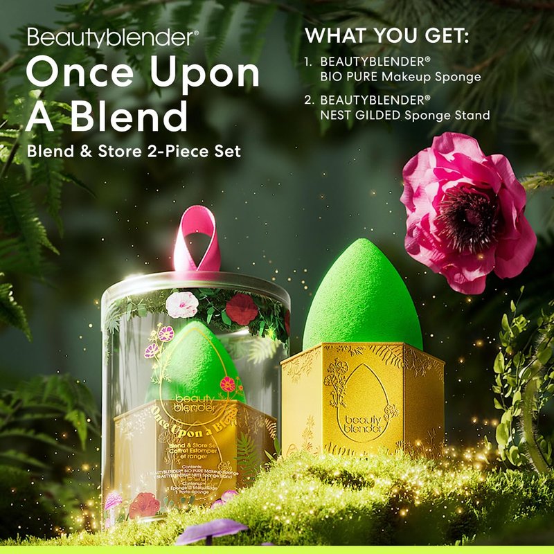 Beautyblender® | House of Bounce Set – Makeup Sponge & Sponge Storage Stand, Professional Smooth Blending Application, Vegan & Cruelty Free, Made in the USA