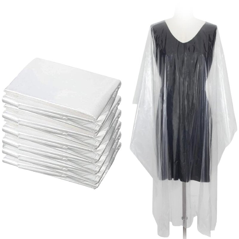 Disposable Salon Capes - 100 Pack Plastic Capes for Hair Coloring, Shampoo, and Styling - Waterproof, Lightweight, One-Time Use
