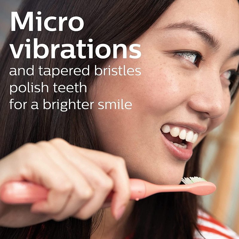 Philips One by Sonicare | Miami Coral Electric Toothbrush with 2 Brush Heads - Compact Design