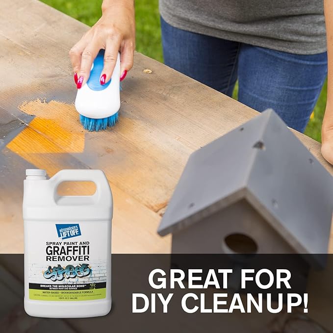 Motsenbocker's Lift Off 41201-4PK Spray Paint and Graffiti Remover – Removes Spray Paint, Acrylic, and Enamel – Safe for Wood, Metal, Concrete, Plastic – Water-Based Formula – 1 Gallon (Pack of 4)