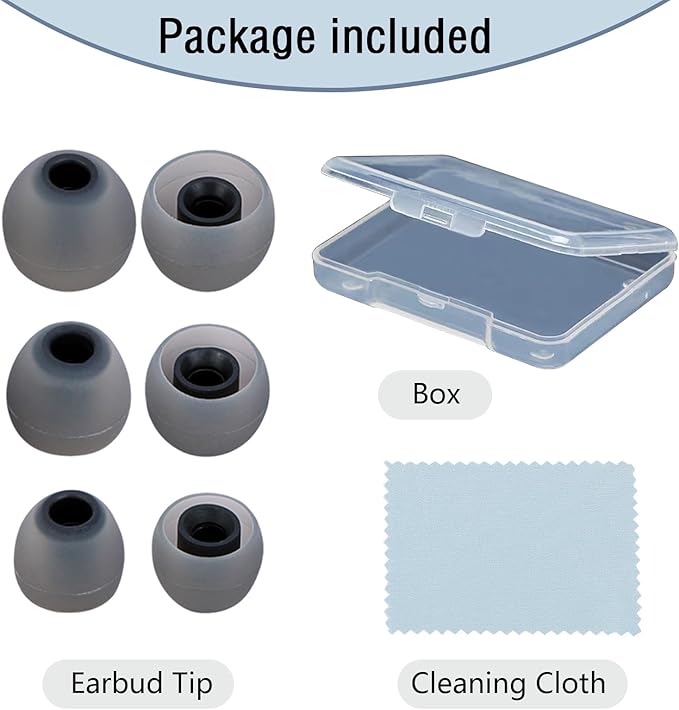 MMYQXI Silicone Replacement Earbud Tips Earbud Covers Fit for in-Ear Headphones (Inner Hole 3.8mm -5.1mm) Ear Bud Rubber Tips Ear Tips 9 Pairs