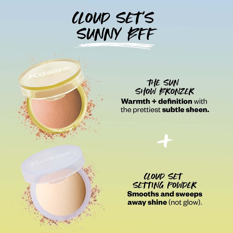 Kosas The Sun Show Glowy Warmth Baked Bronzer – Talc-Free Powder Bronzer for Face, Buildable Color, Natural Glow, Lightweight Finish, Paradise