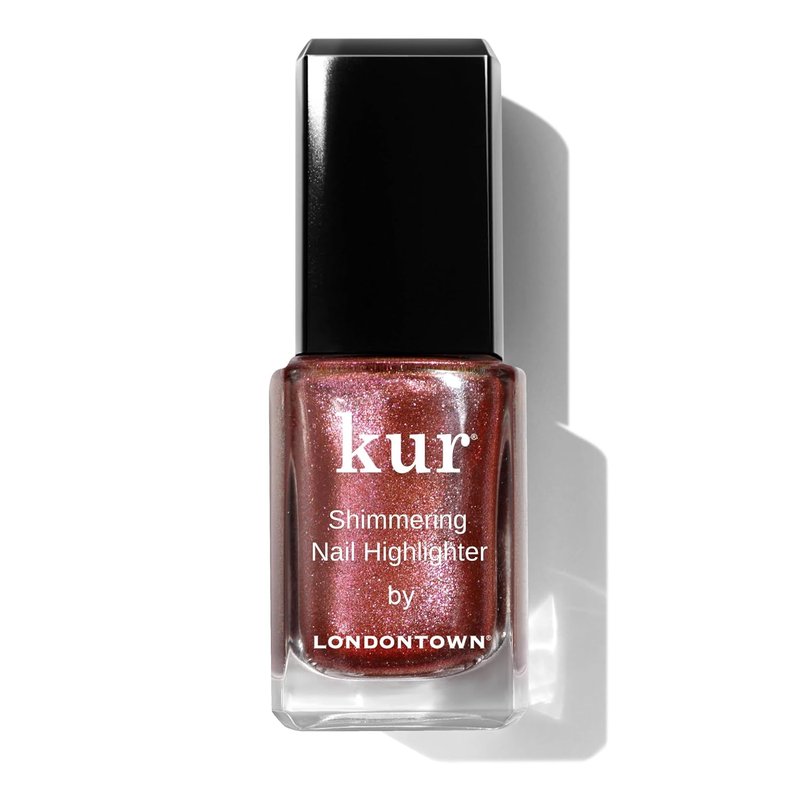 LONDONTOWN Shimmer Nail Highlighter | Iridescent Copper Rose Gold Nail Polish Treatment - Vegan, 0.40 fl oz