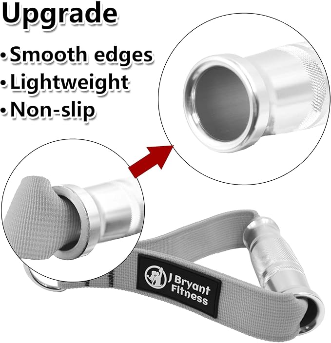 J Bryant Fitness Metal Gym Handles for Cable Machine Attachment Heavy Duty Aluminum Alloy Handle Grips Durable Workout Handles for Resistance Bands Pulley LAT Pulldown System