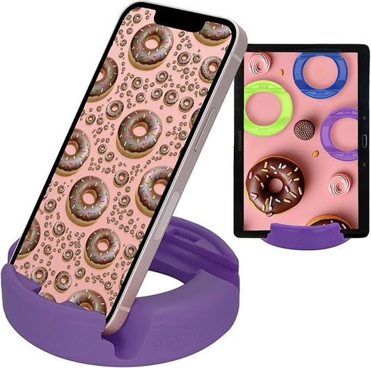 GoDonut Original – Smartphone and Tablet Stand – Compatible with Devices UP to 0.5" Thick Including Protective Cases - for use at Work, at Home, Travel and on-the-go - Purple