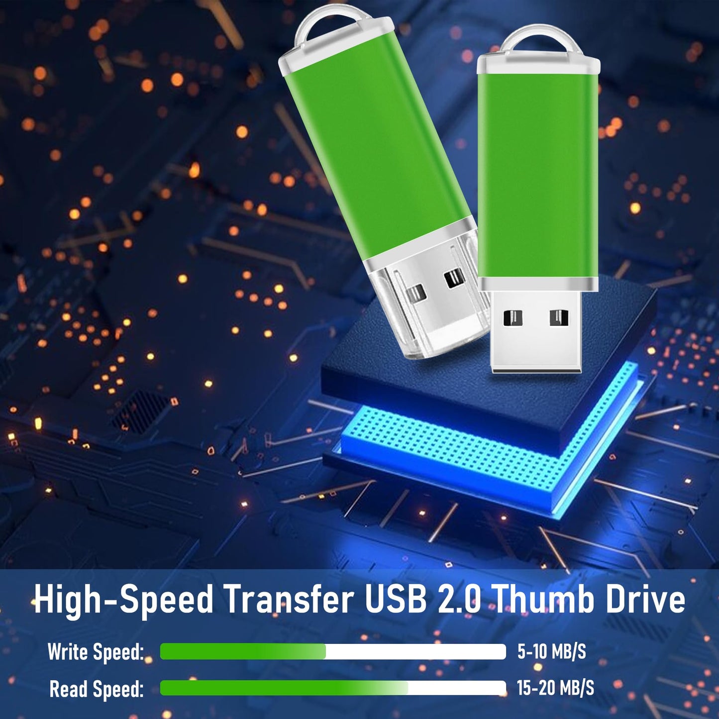 2GB USB Flash Drives 50 Pack Nicepicten Bulk USB 2.0 Thumb Drive 2GB FAT32 Flash Drive Memory Stick Bulk USB Jump Drives Pack, Green