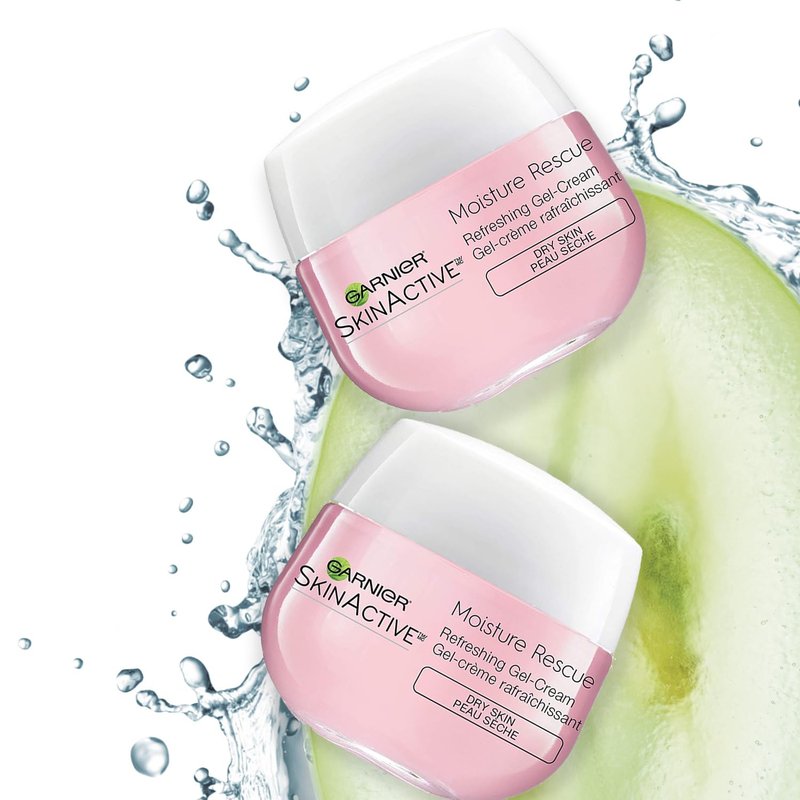 Garnier Moisture Rescue Refreshing Gel-Cream for Dry Skin, Oil-Free, 1.7 Oz (50g), 2 Count (Packaging May Vary)
