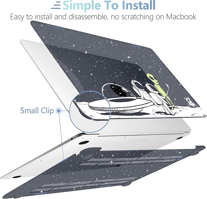 MEEgoodo for MacBook Air 13 inch Case 2021 2020 2019 2018 Released A2337 M1 A2179 A1932 with Touch ID, Plastic Hard Shell & Keyboard Cover Compatible with MacBook Air 13.3, Astronauts & Alien