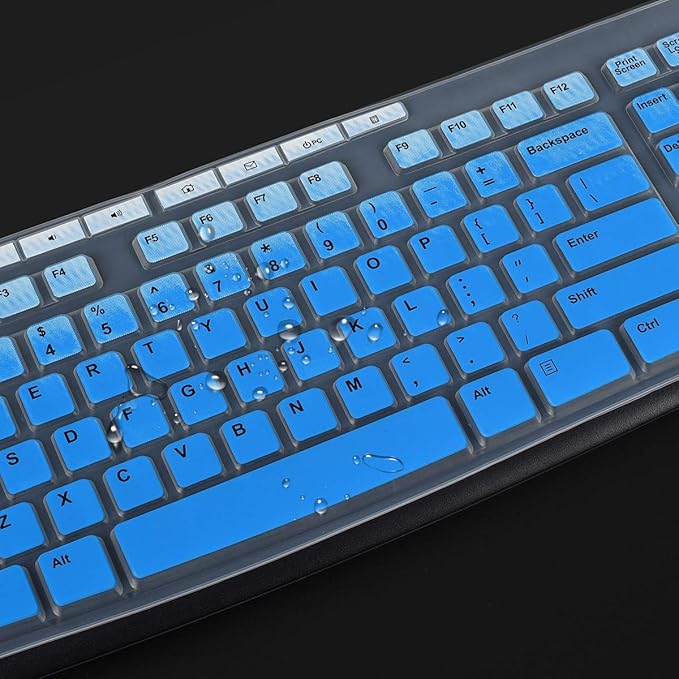 Keyboard Cover for Logitech MK370 MK295 MK270 K270 Keyboard, Logitech MK370 MK270 K270 Keyboard Skin Protector - Gradual Blue