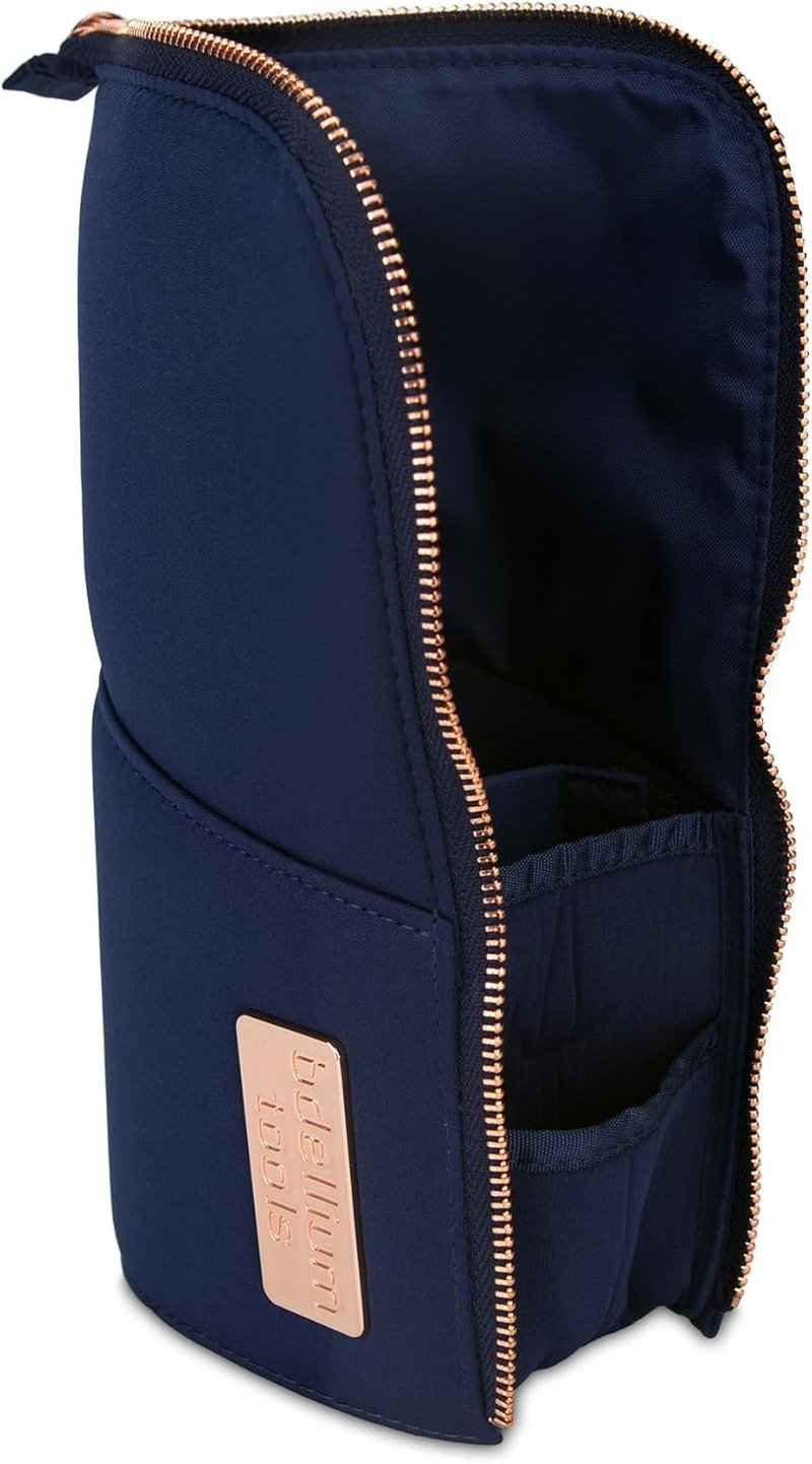 Professional Makeup Brush Stand-Up Pouch - Golden Triangle Blue | Durable & Stylish Design