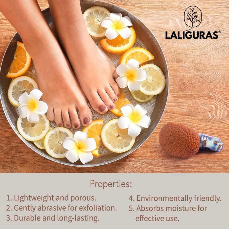 Laliguras Pumice Stone for Feet - Handcrafted 100% Natural Terracotta Foot Scrubber for Corn, Callus, Dry Dead Skin Removal - Exfoliating Rock for Feet/Hands - Relaxing Foot Care Tool (3 Pack - Sea)