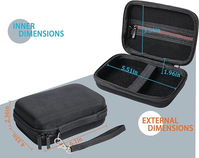 inDomit Labels Printer Case Compatible with Nelko P21/TYPONOS P21/Niimbot D11/Phomemo D30 D35/JADENS D11/ORGBRO X1 X3 S001 Label Maker Machine, Mesh Pocket for Label Printer Tape Accessories