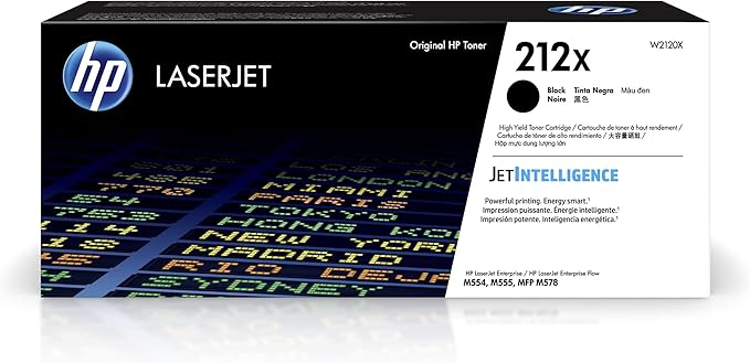 HP 212X Black High-Yield Toner Cartridge Printers | Works with Color LaserJet Enterprise M554, M555 Series; Color LaserJet Enterprise MFP M578 Series | W2120X
