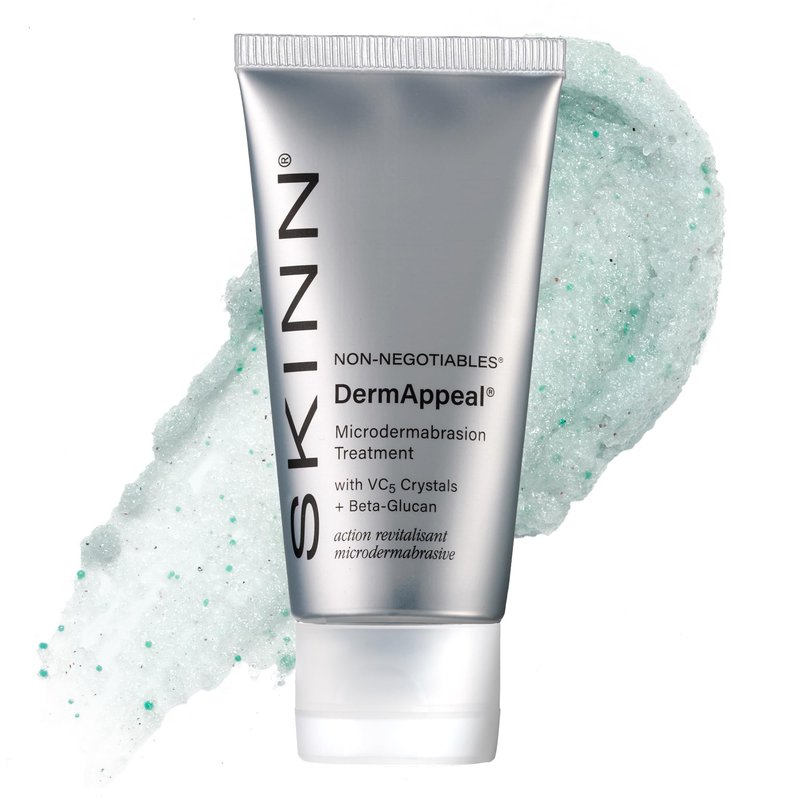 SKINN DermAppeal Microdermabrasion Face Scrub - Professional-Level Exfoliating Facial Scrub with Headband for Mess-Free Application - Daily Skin Care for Wrinkles & Fine Lines & Smooth, Glowing Skin