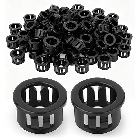 GAGIRA 200PCS 1/2" Black Cable Snap Bushing Grommet, Snap in Cord Bushing Protect Cables