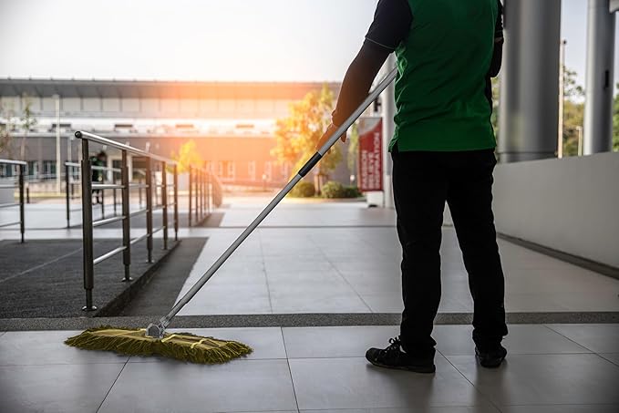 Ultimate Dust Mop Kit: Industrial-Grade Performance, Heavy-Duty Frame, Telescopic Handle - Yellow 36 Inch