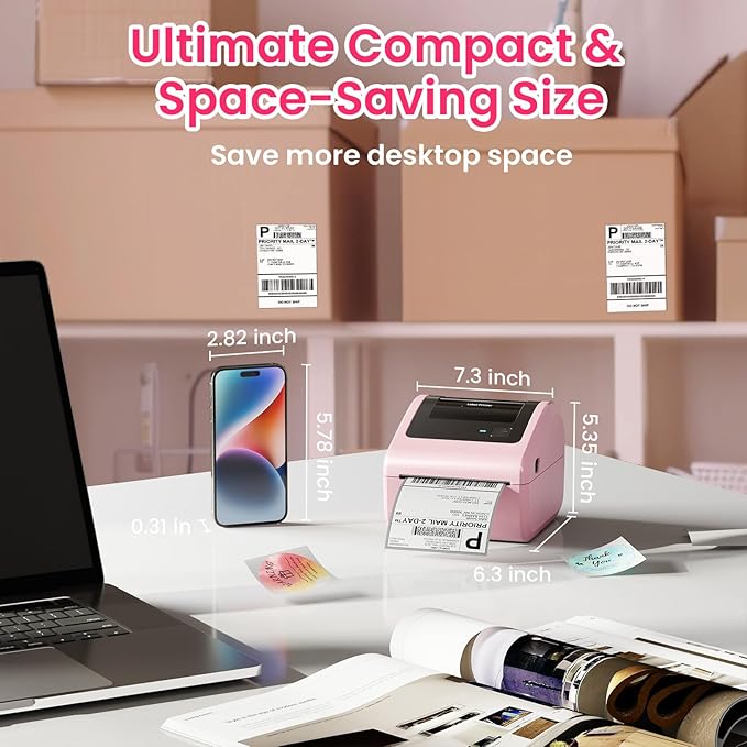Omezizy Bluetooth Thermal Label Printer 4x6 - D450BT Shipping Label Printer for Small Business, Shipping Packages, Office, Home, Compatible with USPS, Shopify, Amazon, Tiktok