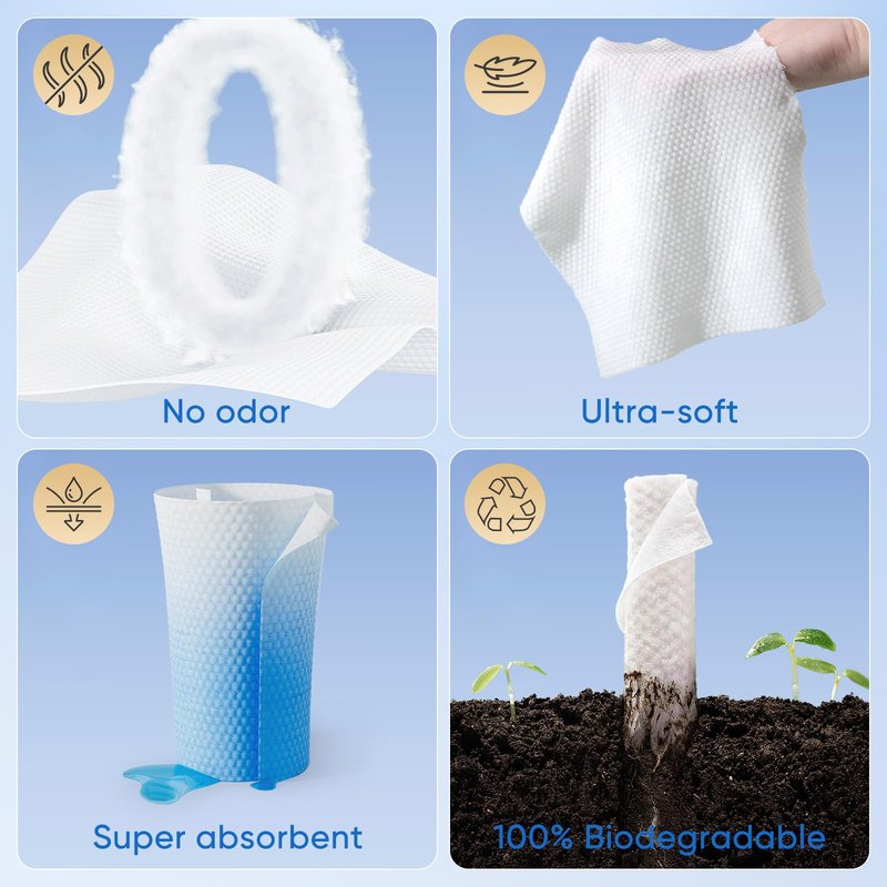 vammots Disposable Face Towels,Biodegradable Ultra Soft Washcloths for Sensitive Skin,Suitable for Facial Cleansing,Skin care and Makeup Removal,Lint-free,Trave,Daily Cleansing,600 Count